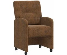 Valgomojo Kėdės su Ratukais 2 pcs Ruda 57 x 67 x 95 cm
