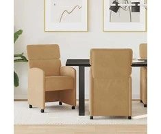 Valgomojo Kėdės su Ratukais 2 pcs Ruda 58 x 65 x 98 cm Aksomas