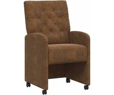 Valgomojo Kėdės su Ratukais 2 pcs Ruda 58 x 67 x 97 cm