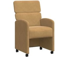 Valgomojo Kėdės su Ratukais 2 pcs Ruda 58 x 65 x 98 cm Aksomas