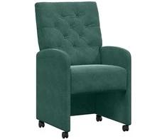 Valgomojo Kėdės su Ratukais 2 pcs Tamsiai žalia 58 x 67 x 97 cm