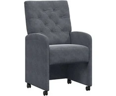 Valgomojo Kėdės su Ratukais 2 pcs Tamsiai pilka 58 x 67 x 97 cm