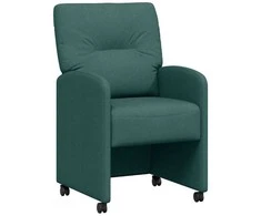 Valgomojo Kėdės su Ratukais 2 pcs Tamsiai žalia 57 x 67 x 95 cm
