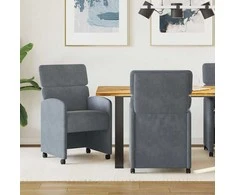 Valgomojo Kėdės su Ratukais 2 pcs Tamsiai pilka 58 x 65 x 98 cm