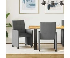 Valgomojo Kėdės su Ratukais 2 pcs Tamsiai pilka 58 x 65 x 94 cm
