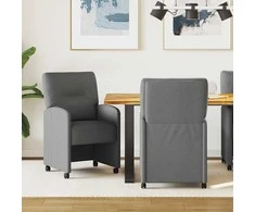 Valgomojo Kėdės su Ratukais 2 pcs Tamsiai pilka 57 x 67 x 95 cm