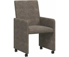 Valgomojo Kėdės su Ratukais 2 pcs Tamsiai pilka 57 x 66 x 94 cm