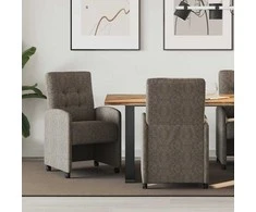 Valgomojo Kėdės su Ratukais 2 pcs Tamsiai pilka 58 x 67 x 97 cm