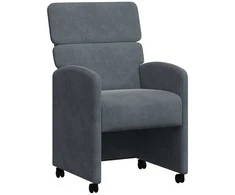 Valgomojo Kėdės su Ratukais 2 pcs Tamsiai pilka 58 x 65 x 98 cm