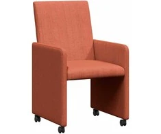 Valgomojo Kėdės su Ratukais su ratais 2 pcs Raudona oranžinė