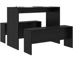 Valgomojo komplektas 2 pcs juoda ąžuolo Apdirbta mediena