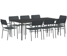 Valgomojo komplektas 9 vnt. Antracitas 200 x 100 x 72 cm
