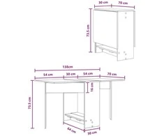 Valgomojo stalas 138 x 70 x 73,5 cm Apdirbta mediena