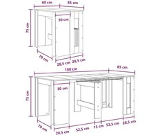 Valgomojo stalas 180 x 85 x 75 cm Apdirbta mediena