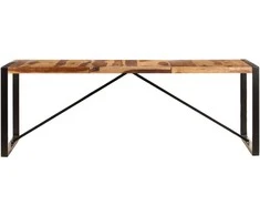 Valgomojo stalas, 220x100x75cm, rausv. dalb. medienos masyvas