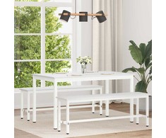 Valgomojo stalas Balta 140 x 80 x 75 cm Kietos pušies mediena