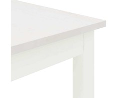 Valgomojo stalas Balta 150 x 90 x 75 cm Kietos pušies mediena