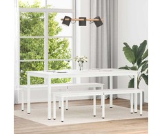 Valgomojo stalas Balta 180 x 90 x 75 cm Kietos pušies mediena