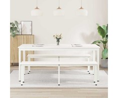 Valgomojo stalas Balta 180 x 90 x 75 cm Kietos pušies mediena