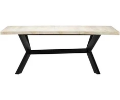 Valgomojo stalas, baltas, 200x100x75 cm, mango med. masyvas