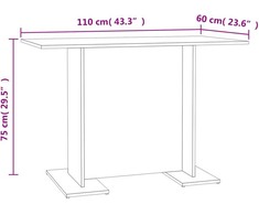 Valgomojo stalas, baltos ir sonoma ąžuolo sp., 110x60x75cm, MDP