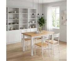 VidaXL Valgomojo stalas EKAI Balta 112 x 70 x 76,5 cm