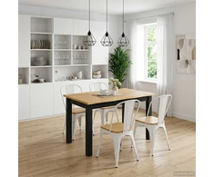 VidaXL Valgomojo stalas EKAI Juoda 112 x 70 x 76,5 cm