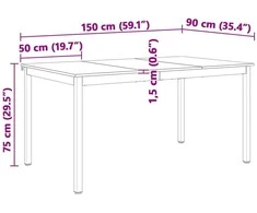 Valgomojo stalas Natūrali 150 x 90 x 75 cm