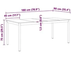 Valgomojo stalas Natūrali 180 x 90 x 75 cm