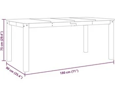 Valgomojo stalas Panama, 180x90x75cm, pušies medienos masyvas