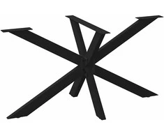 Valgomojo stalo koja, voro formos, juoda, 150x78x(72-73) cm, plienas