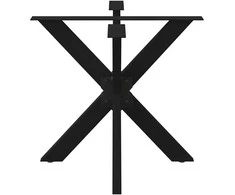 Valgomojo stalo koja, voro formos, juoda, 85x85x(72-73) cm, plienas
