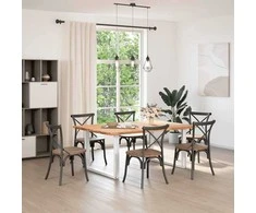 Valgomojo stalo kojelės, 2 vnt., baltos, 100x(72-73) cm, plienas, U formos