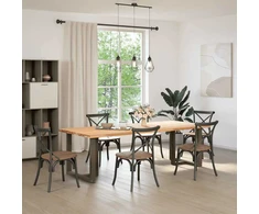 Valgomojo stalo kojelės, 2 vnt., juodos, 70x35x(72-73) cm, plienas
