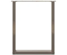 Valgomojo stalo kojelės, U formos, 2 vnt., natūralus plienas, 70x(72-73) cm, plienas
