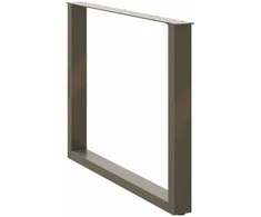Valgomojo stalo kojelės, U formos, 2 vnt., natūralus plienas, 100 x (72-73) cm, plienas