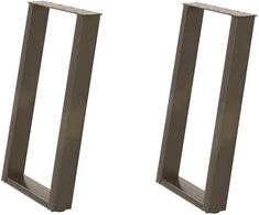 Valgomojo stalo kojelės, U formos, 2 vnt., natūralus plienas, 60x(72-73) cm, plienas