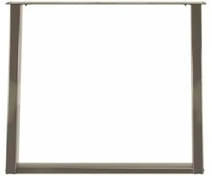 Valgomojo stalo kojelės, U formos, 2 vnt., natūralus plienas, 90x(72-73) cm, plienas