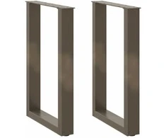 Valgomojo stalo kojelės, U formos, 2 vnt., natūralus plienas, 50x(72-73) cm, plienas