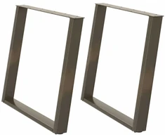 Valgomojo stalo kojelės, U formos, 2 vnt., natūralus plienas, 100 x (72-73) cm, plienas