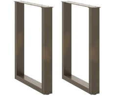 Valgomojo stalo kojelės, U formos, 2 vnt., natūralus plienas, 60x(72-73) cm, plienas
