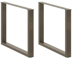 Valgomojo stalo kojelės, U formos, 3 vnt., natūralus plienas, 100 x (72-73) cm, plienas