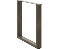 Valgomojo stalo kojelės, U formos, 3 vnt., natūralus plienas, 80x(72-73) cm, plienas