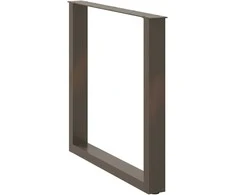Valgomojo stalo kojelės, U formos, 3 vnt., natūralus plienas, 90x(72-73) cm, plienas
