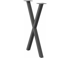 Valgomojo stalo kojos, X formos, 2 vnt., antracito spalvos, 50x(72-73) cm, plienas