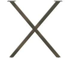 Valgomojo stalo kojelės, X formos, 2 vnt., natūralus plienas, 70x(72-73) cm, plienas