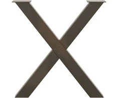 Valgomojo stalo kojos, X formos, 3 vnt., natūralus plienas, 80x(72-73) cm, plienas