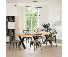 Valgomojo stalo kojos, 3 vnt., juodos, 90x(72-73) cm, plienas, X formos