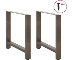 Valgomojo stalo kojos, 2 vnt., 70x(72-73) cm, natūralus plienas