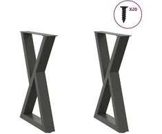 Valgomojo stalo kojos, 2 vnt., antracito spalvos, 50x(72-73,3) cm, plienas